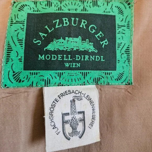 Vintage Salzburger Modell Dirndl Austrian Jacket, Mustard w/ Black Trim, Size 40 - Picture 2 of 13